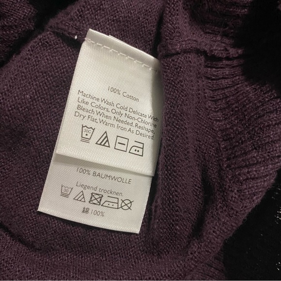 NWT Eddie Bauer Purple Cotton V Neck Cardigan Sweater - Picture 5 of 5